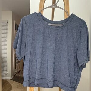 Lululemon Heather Blue Cropped Tee